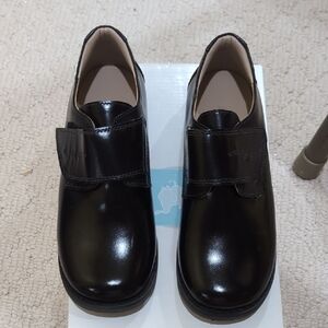 Elephantito Velcro Boat School Leather Lining Shoes Boys Black Sz 1.5 US EU 32